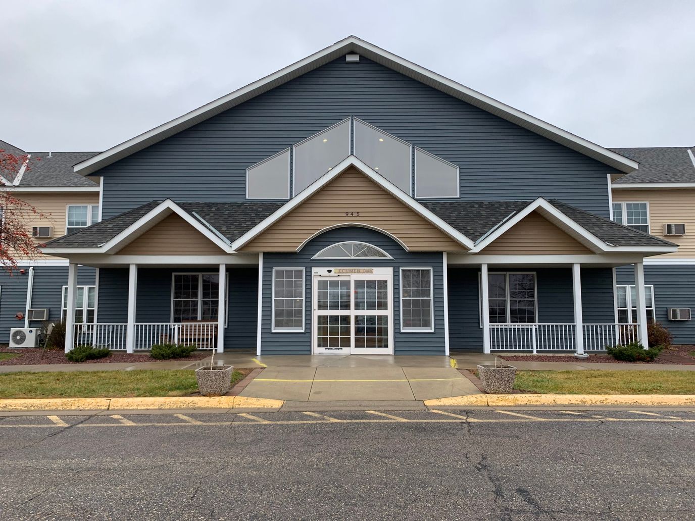 Exterior view of a senior living facility entrance