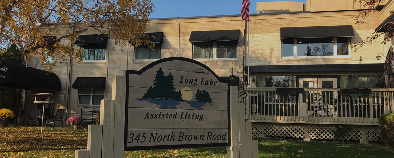 Exterior view of Long Lake Assisted Living facility