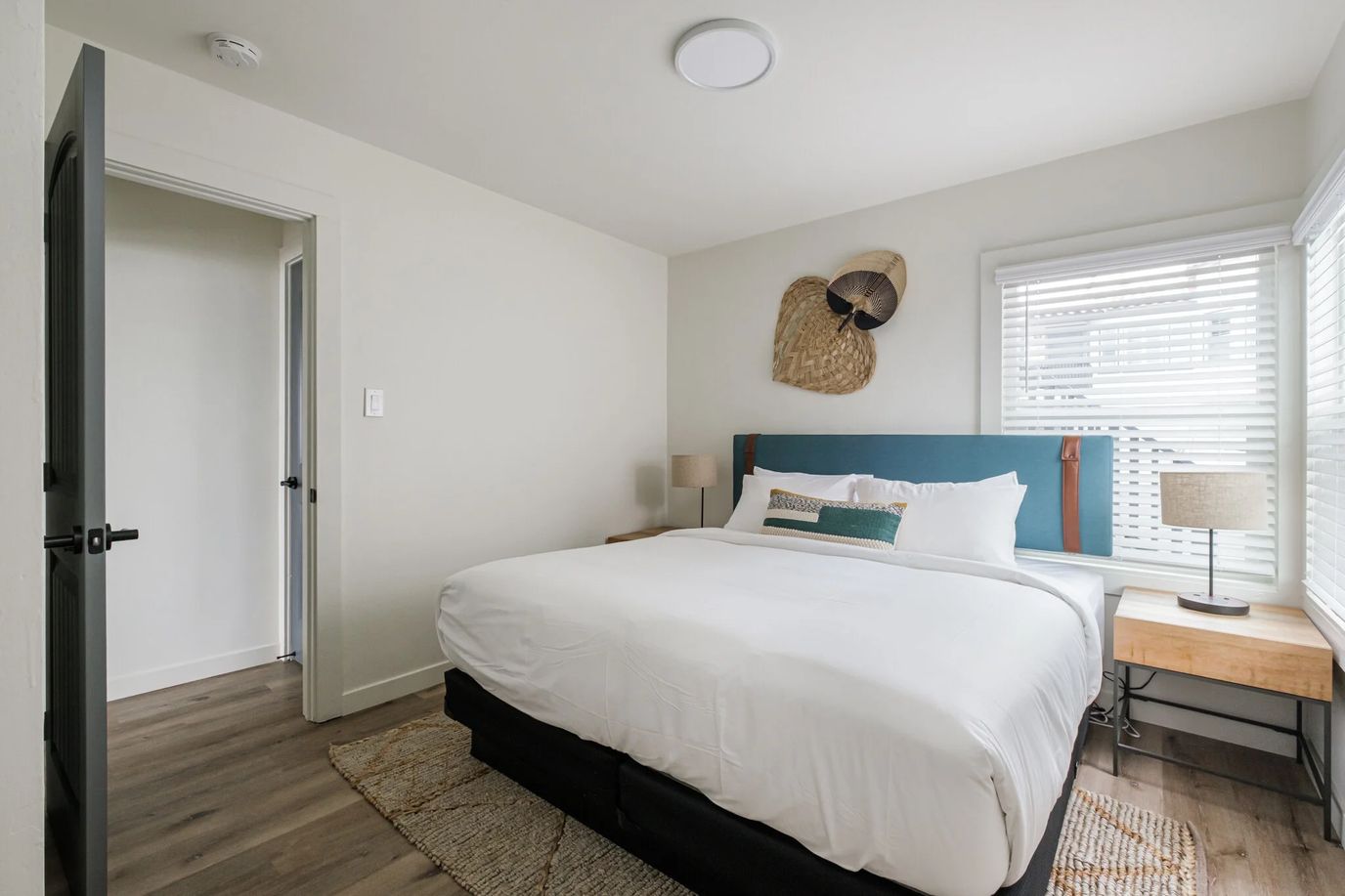 Bright and modern bedroom in a private suite