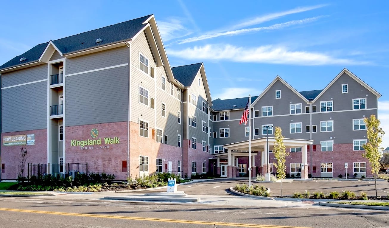 Exterior view of the Kingsland Walk Senior Living facility.