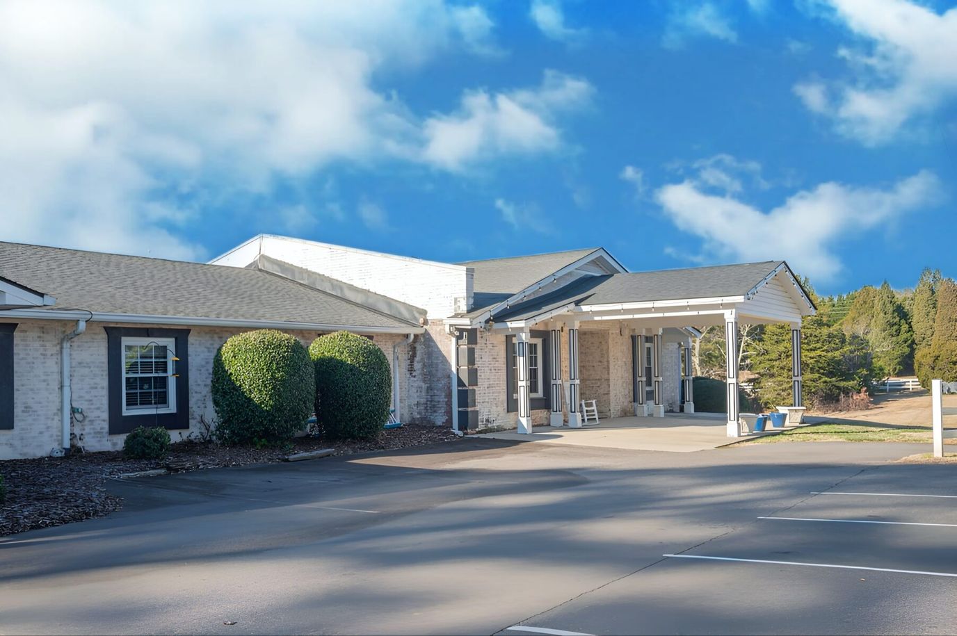 Exterior view of Harmony House Memory Care entrance