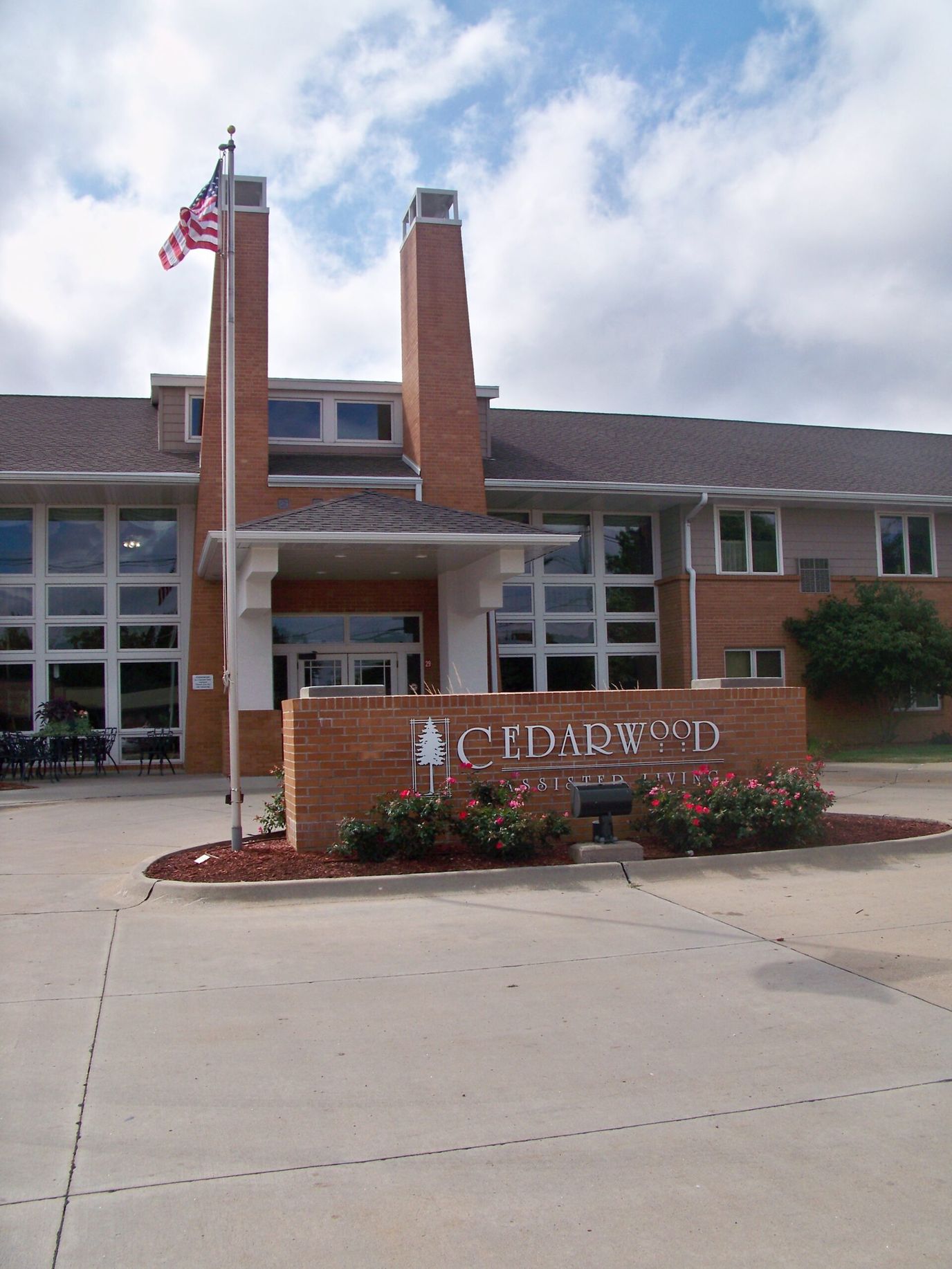 Exterior view of Cedarwood Assisted Living Facility