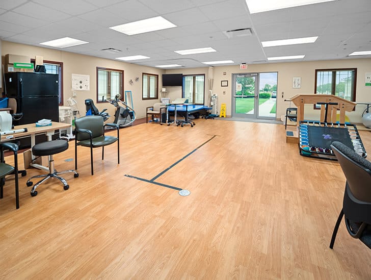 Good Samaritan Society – Grand Island Village, nursing home in Grand Island, NE — Exercise room with equipment and open space