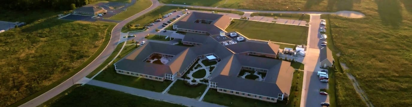 Aerial view of the Pleasant View facility grounds.