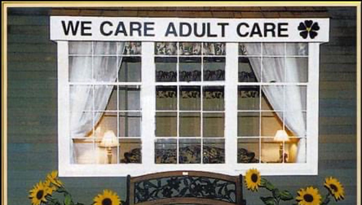Exterior view of the We Care Adult Care facility entrance
