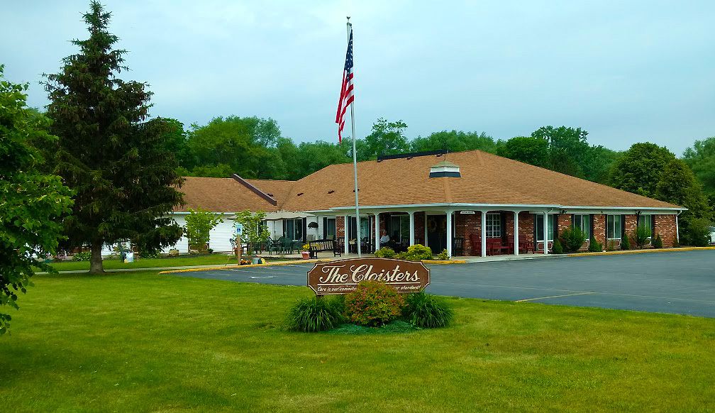 Exterior view of The Cloisters assisted living facility