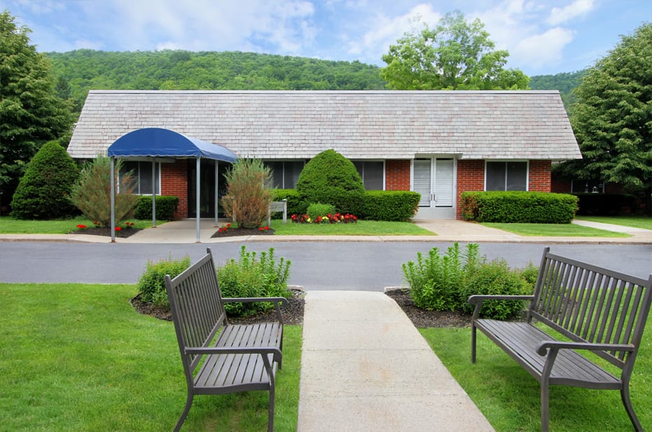 Exterior view of the Granville Center with landscaping