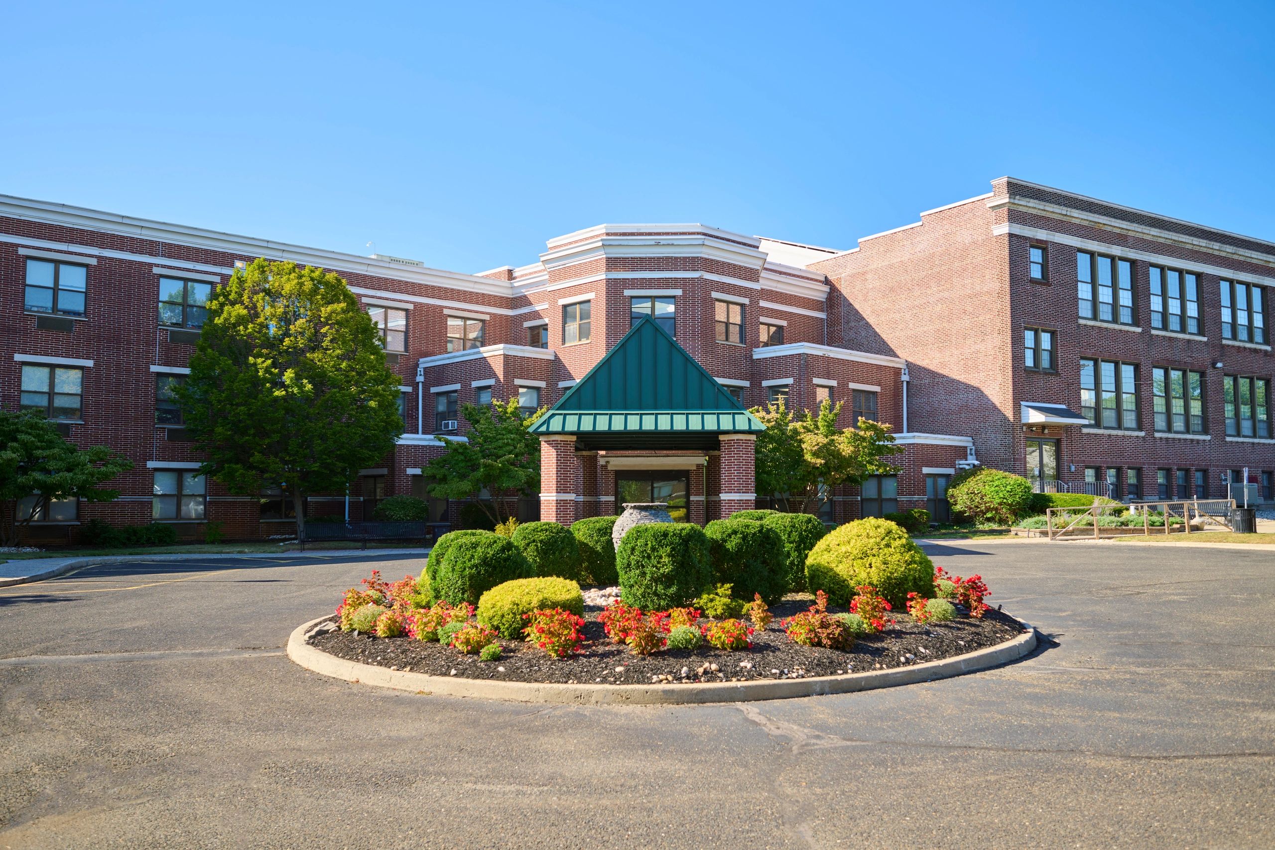 Exterior view of Heritage Assisted Living building entrance