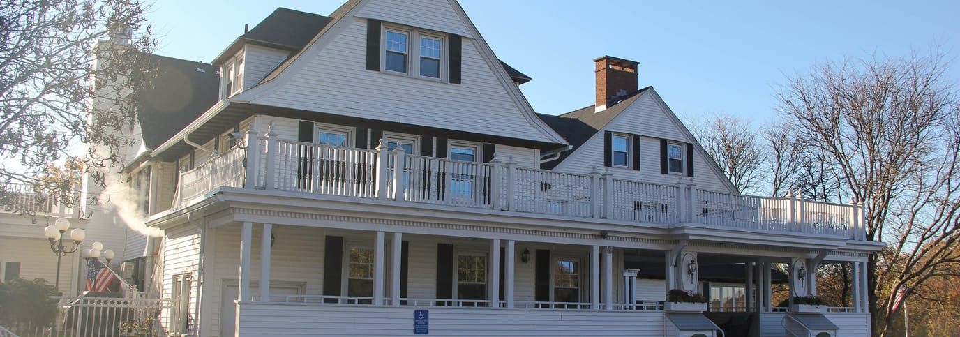 Exterior view of a large senior living facility