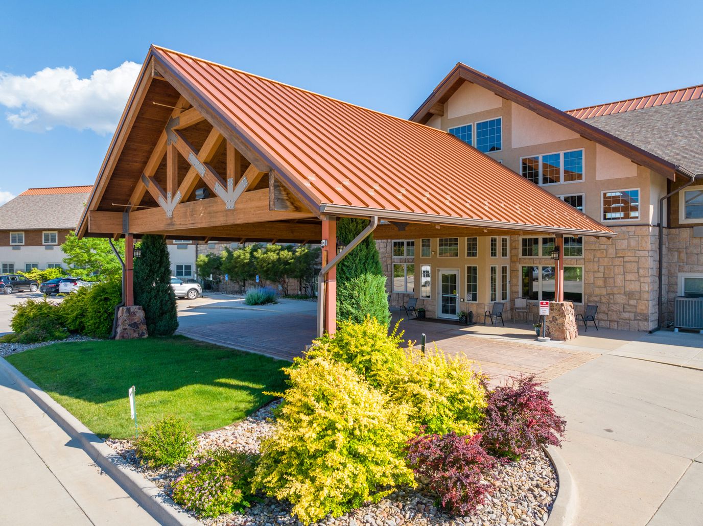 Exterior view of Pine Hills Retirement Community entrance