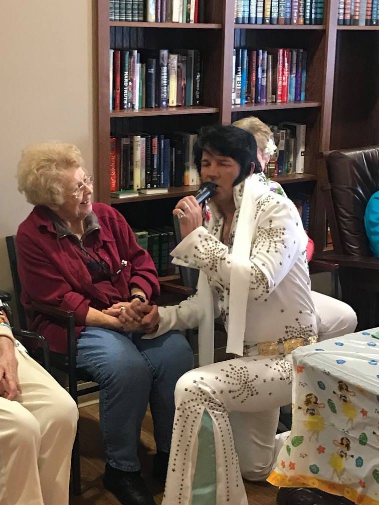 Entertainment event with a performer and resident interaction