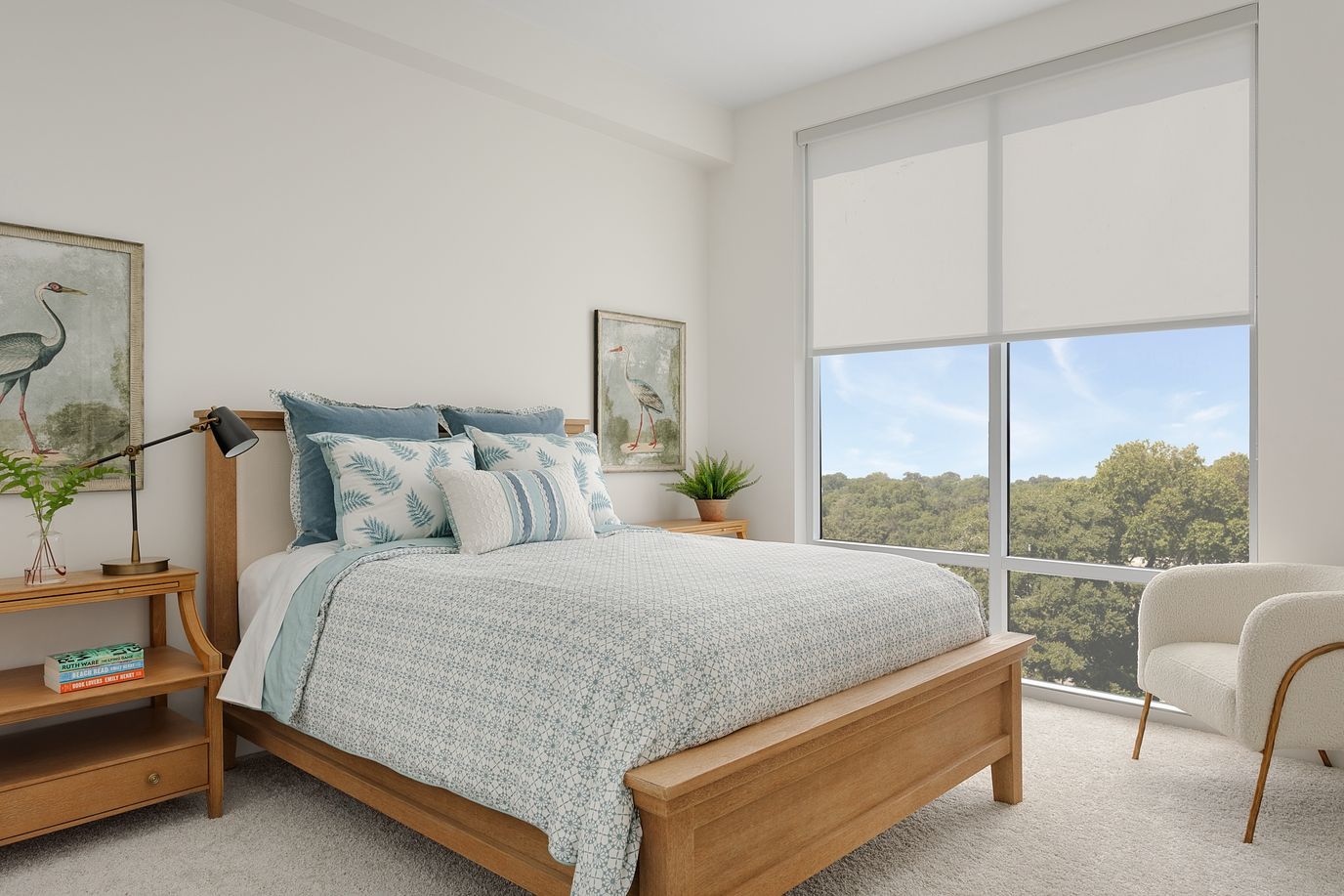 Bright and cozy resident room with a bed and window