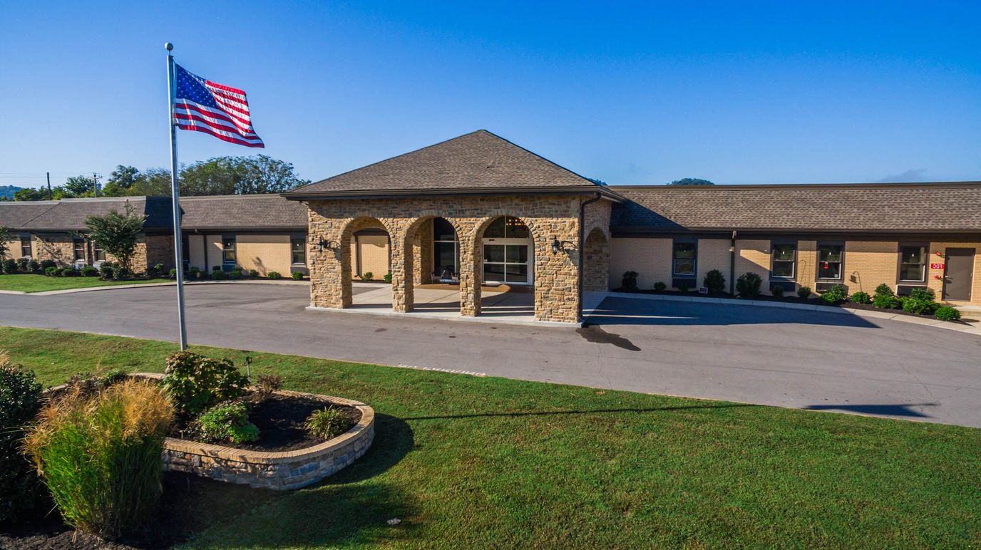 Exterior view of The Pavilion Senior Living facility