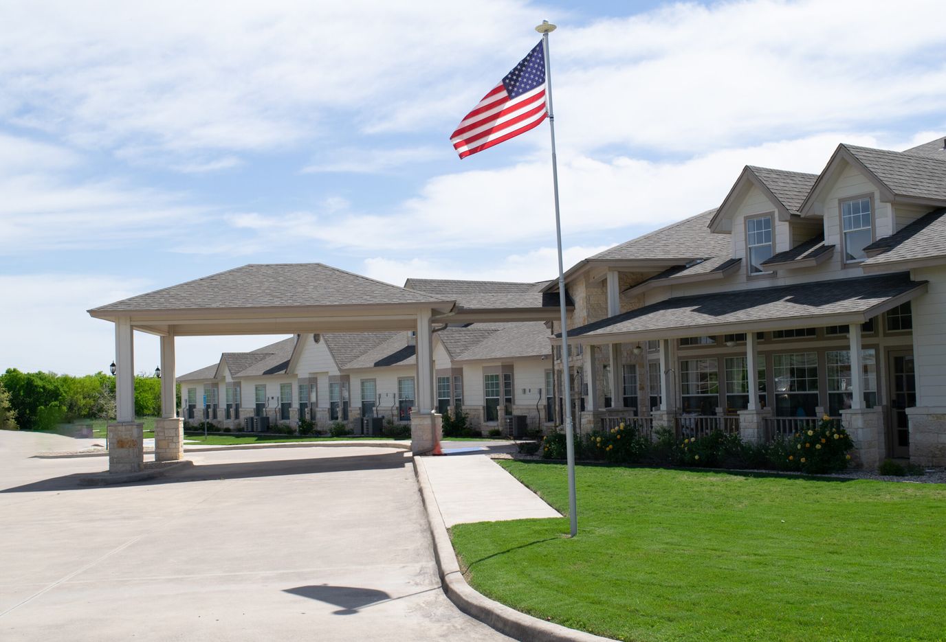 Exterior view of The Whitestone assisted living facility