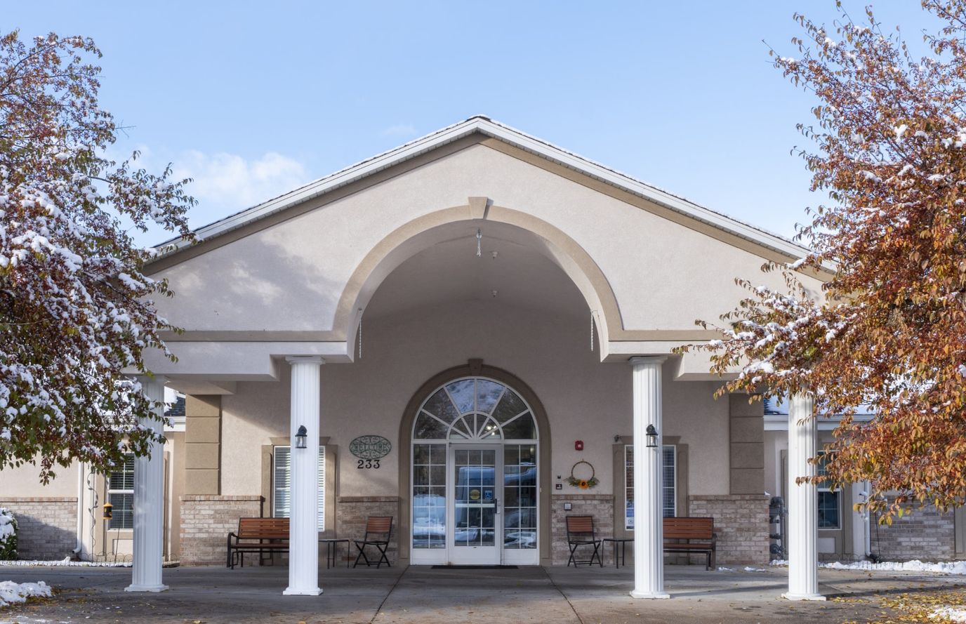 Exterior view of the Cache Valley Assisted Living entrance
