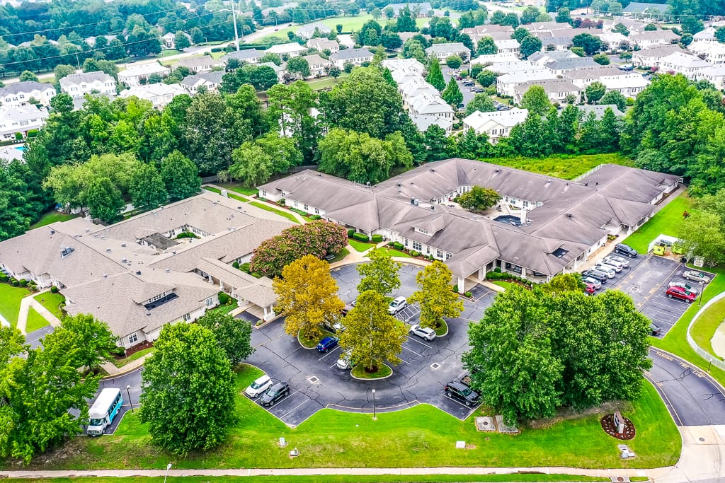 Aerial view of Chesapeake Place assisted living facility
