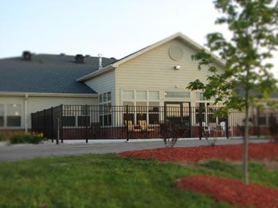 Exterior view of a senior living facility