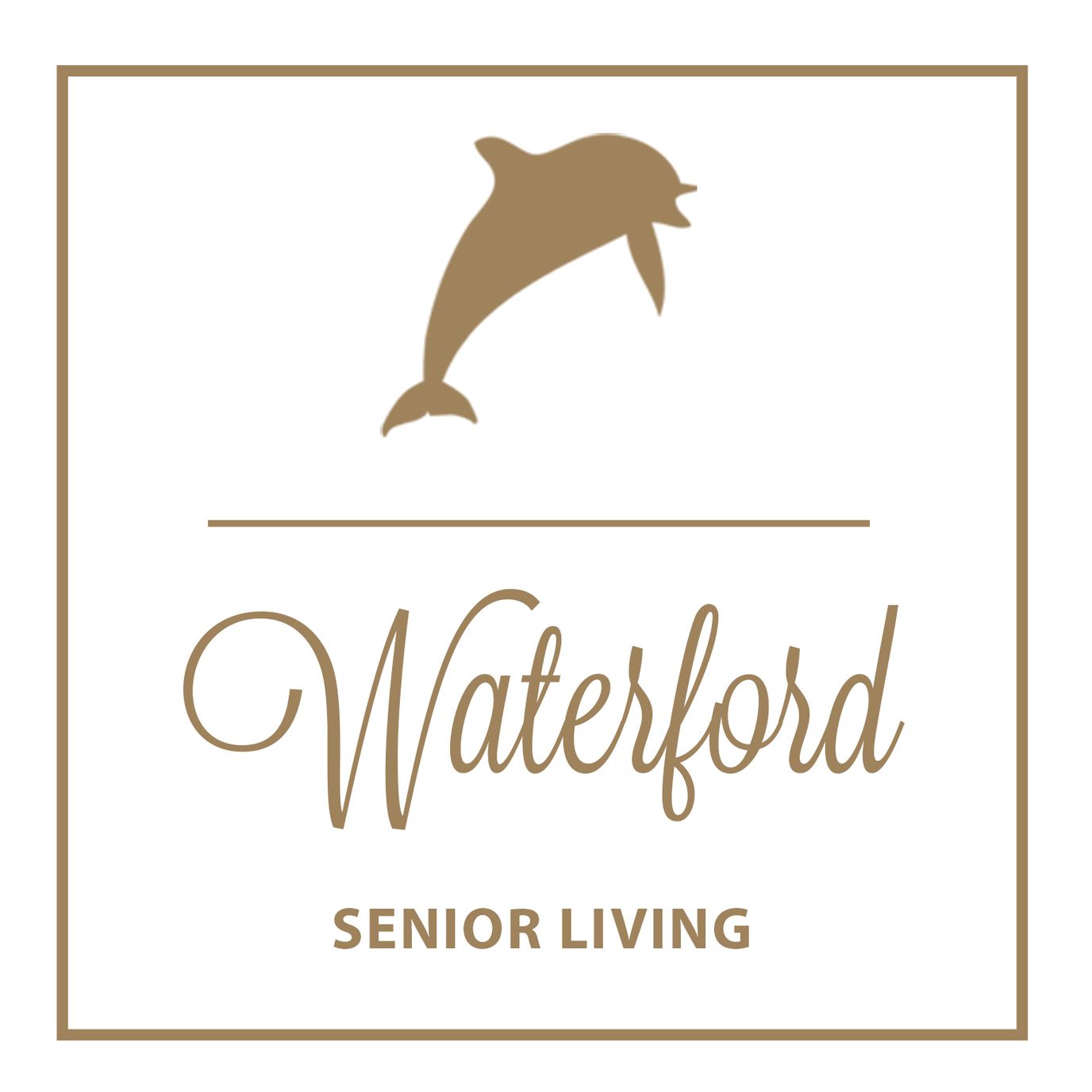 Waterford Senior Living, independent living — Waterford Senior Living logo featuring a dolphin silhouette