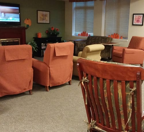Common area with seating in the facility