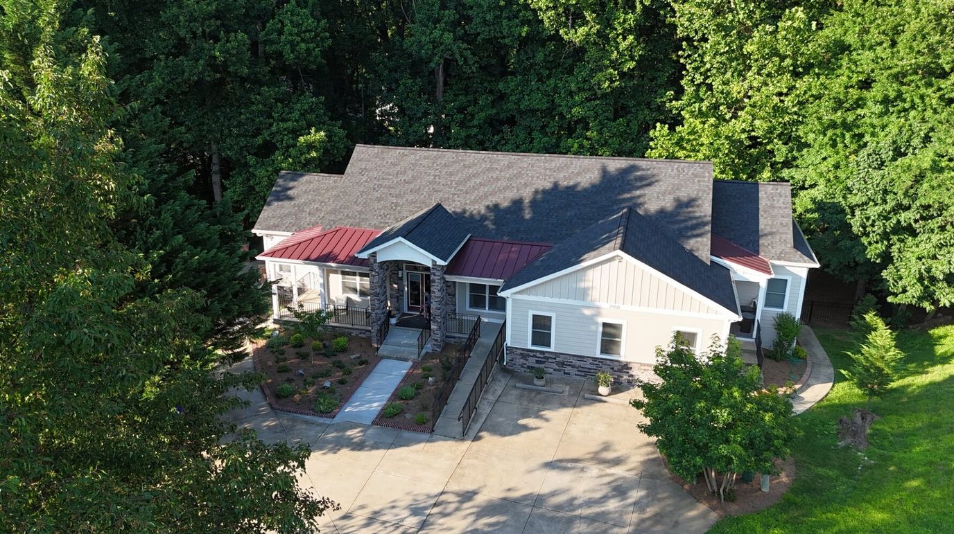 Aerial view of Mandeville House facility exterior