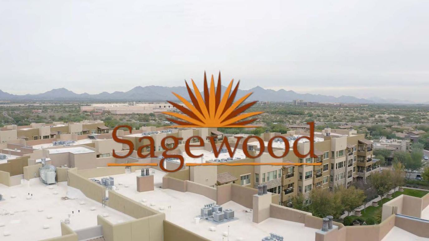 Logo of Sagewood on an aerial view background