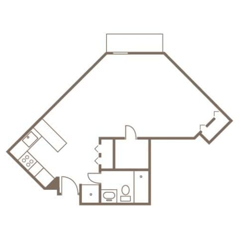 Architectural floor plan of a resident unit