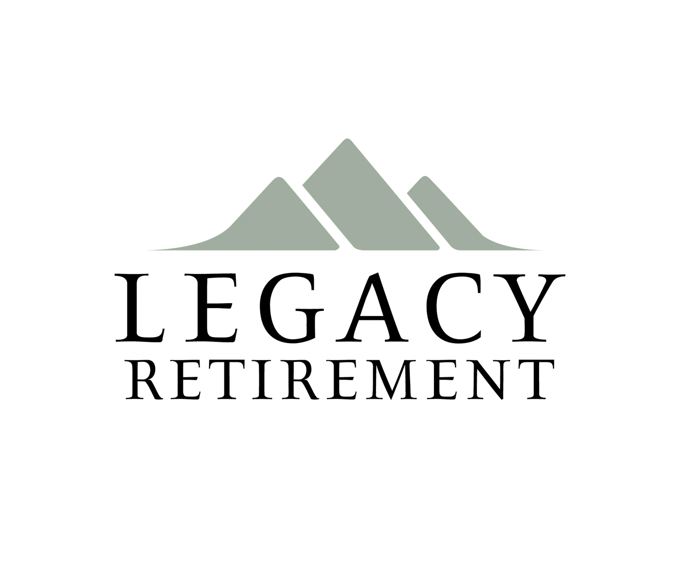 Logo for Legacy Retirement with mountain graphic