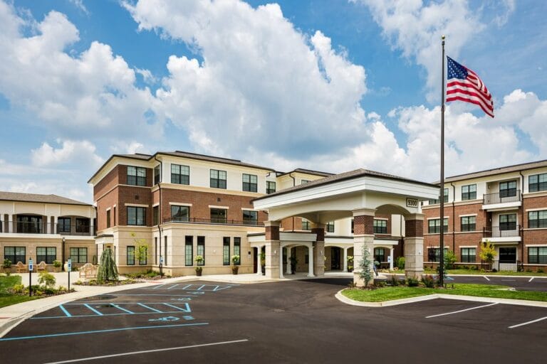 Exterior view of The Grand Senior Living facility