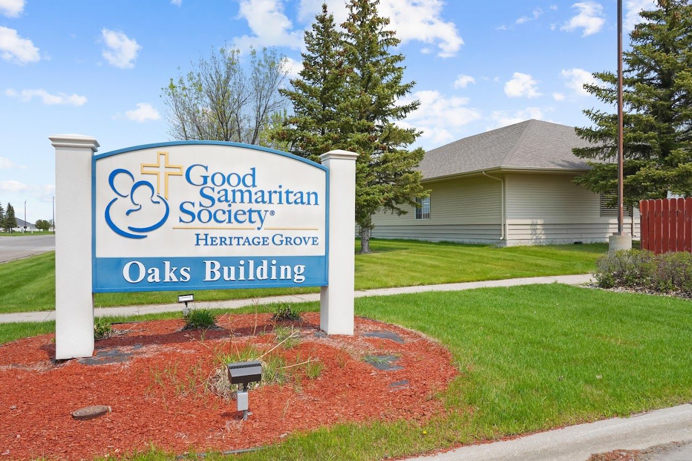 Sign for the Oaks Building at Good Samaritan Society - Heritage Grove