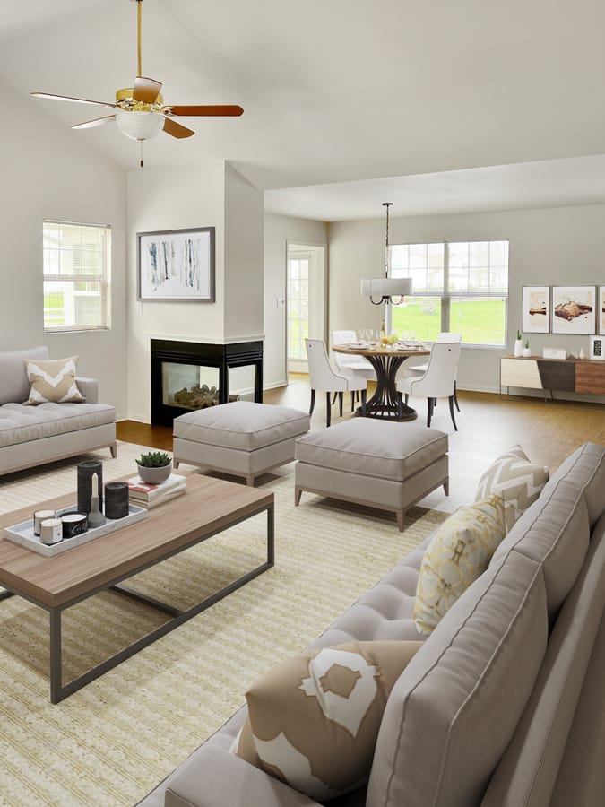 Bright and modern interior living area