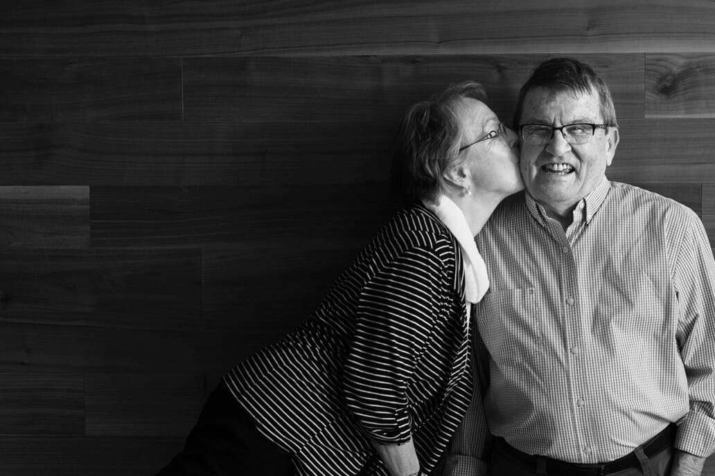 A couple enjoying a moment together in a cozy setting