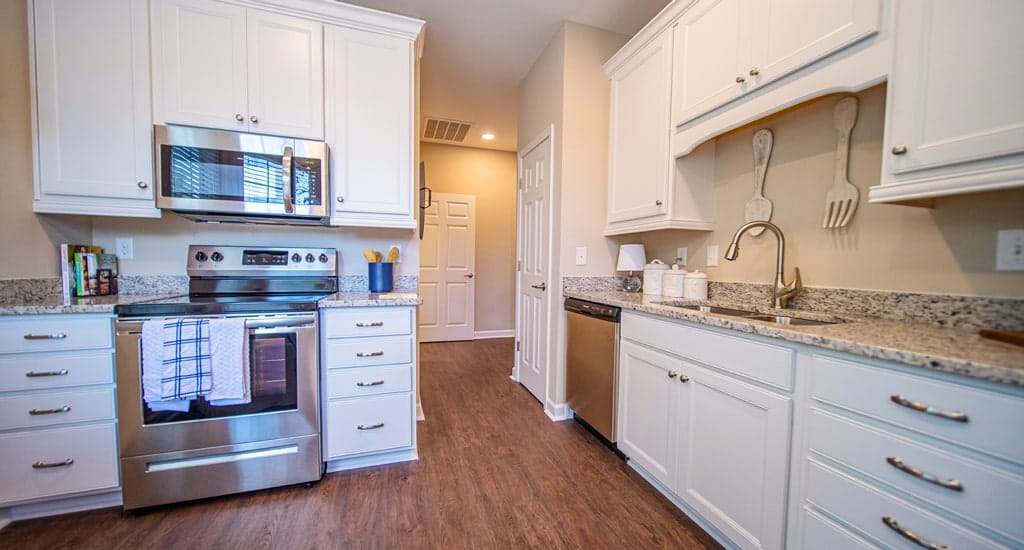 Modern kitchen area in a retirement community