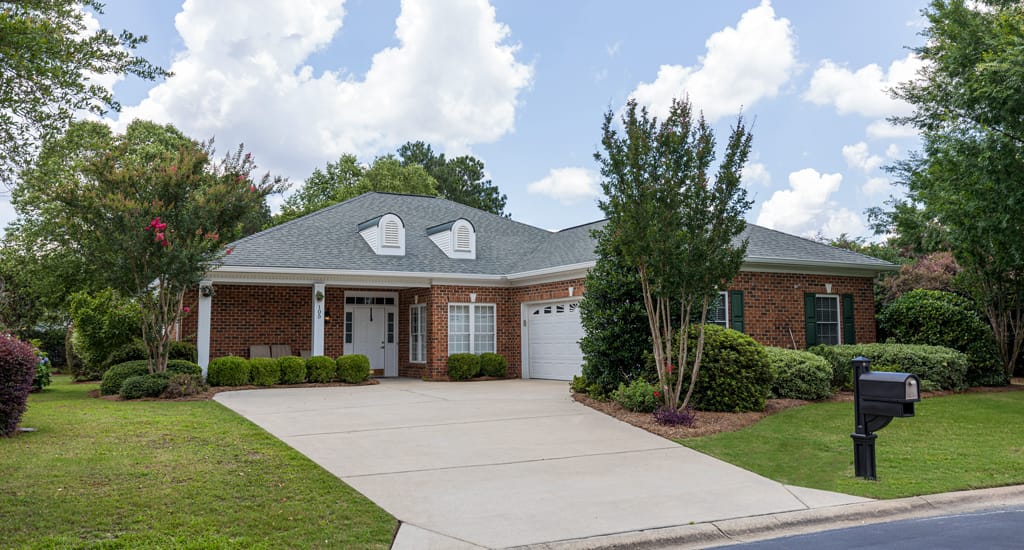 Exterior view of a retirement community building