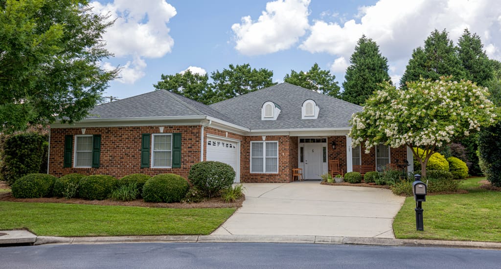 Exterior view of a retirement community home