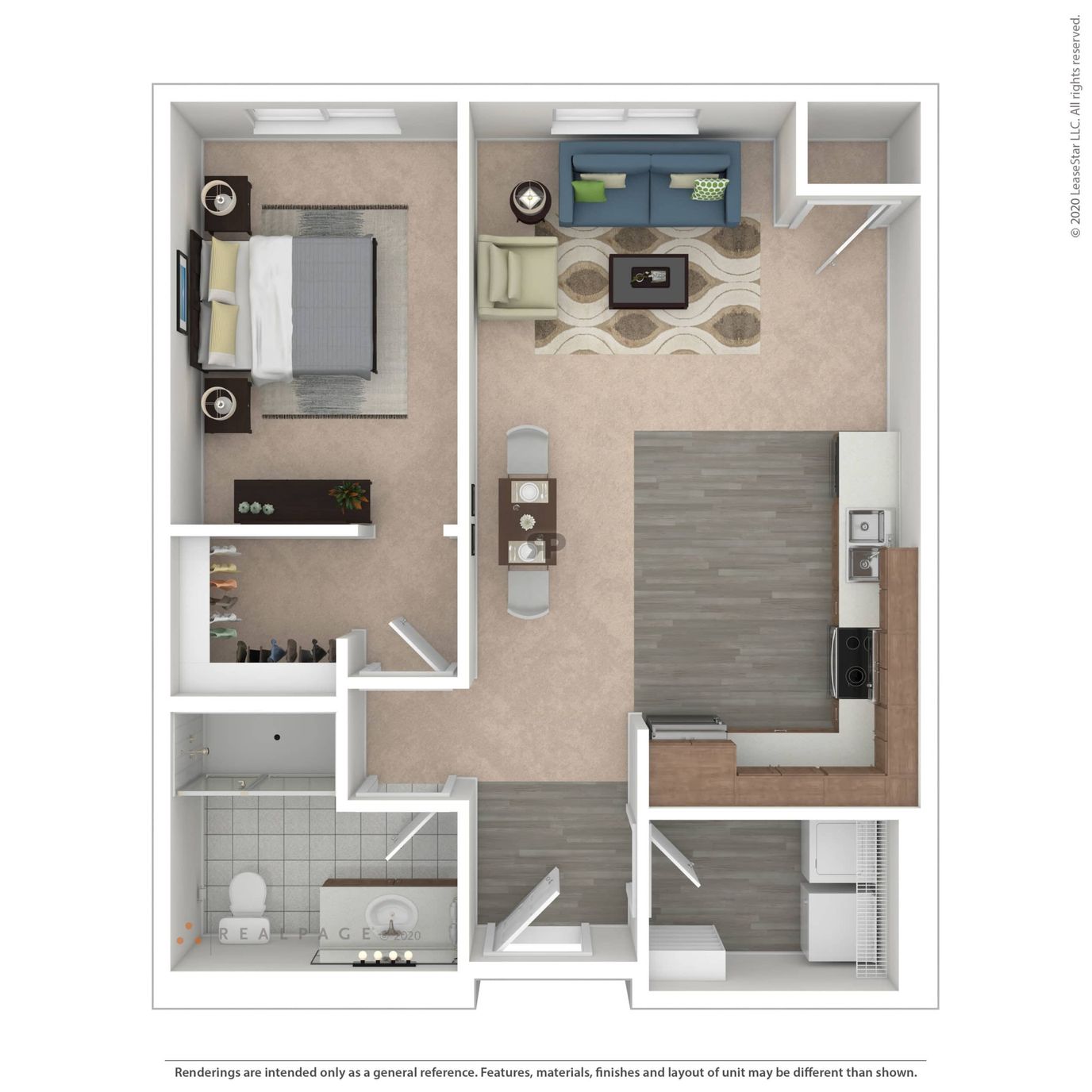 Architectural floor plan of a resident unit