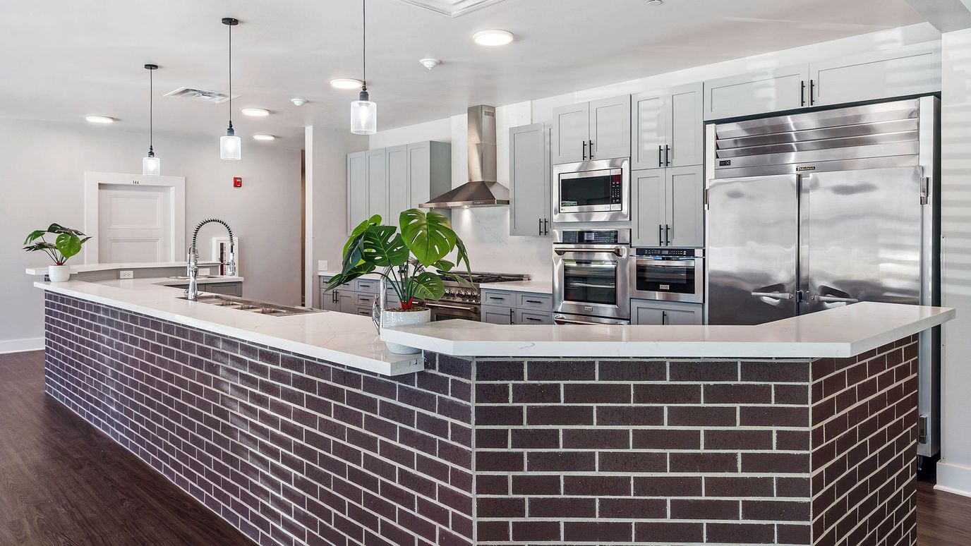 Modern kitchen area in a senior living facility