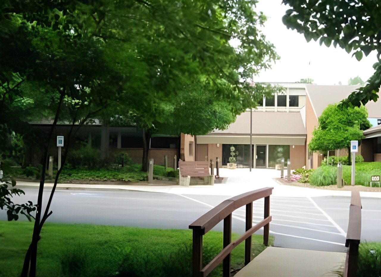 Entrance pathway leading to Heritage Harbour senior living facility.