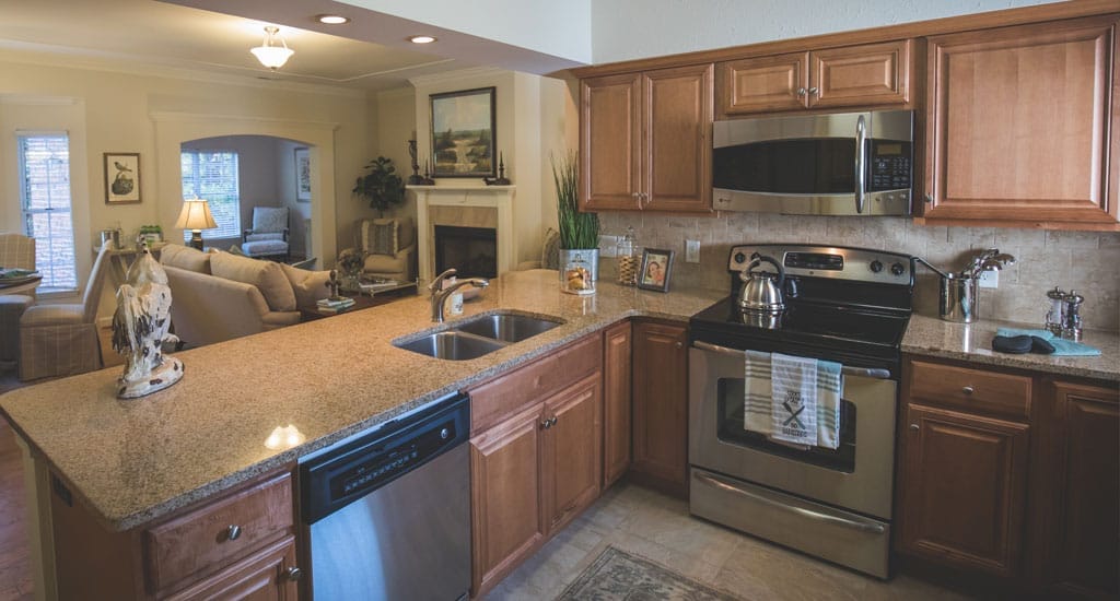 Bright kitchen area in a comfortable living space