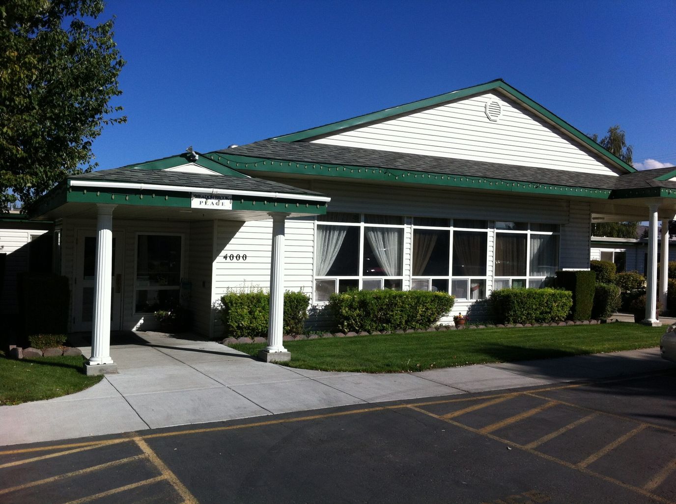 Exterior view of a senior living facility building