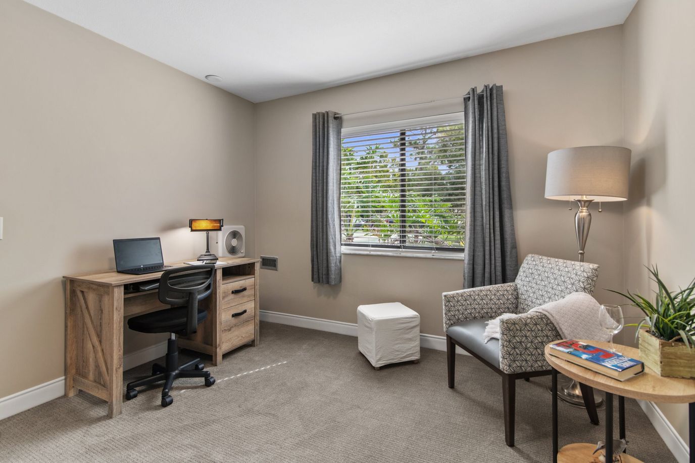 Cozy resident room with desk and chair
