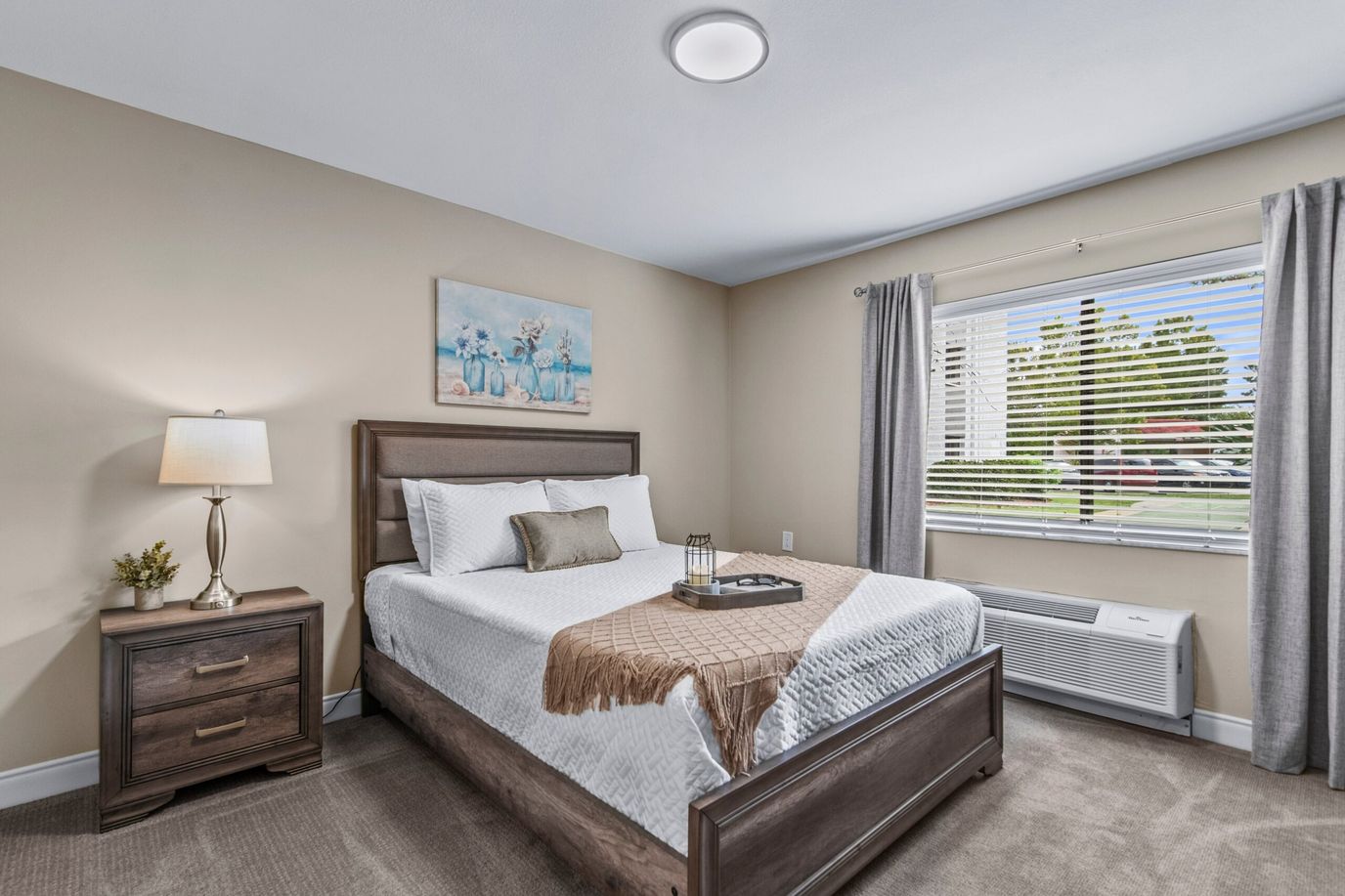 Cozy bedroom with a bed and natural light