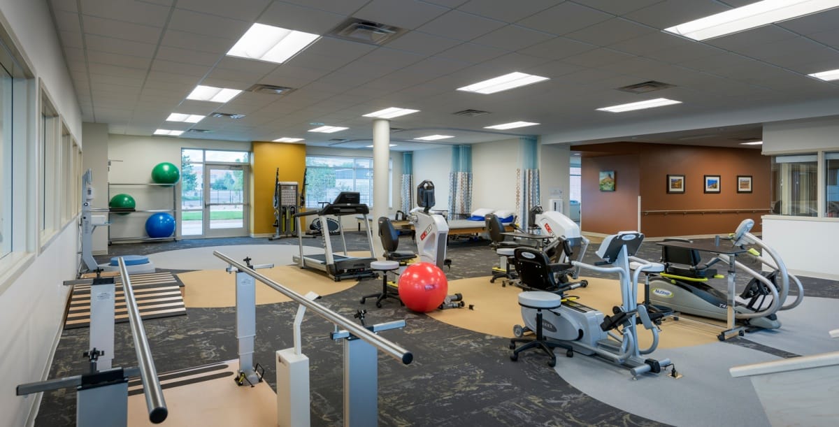 Well-equipped fitness area with various exercise machines