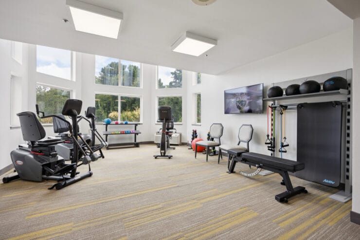 Well-equipped fitness area with exercise machines