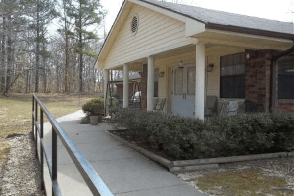 Exterior view of a senior care facility entrance