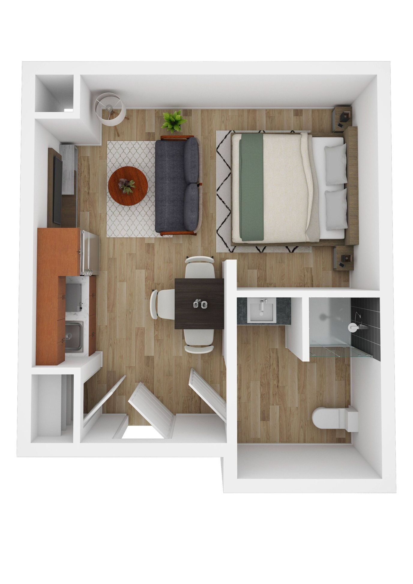 Architectural floor plan of a resident room