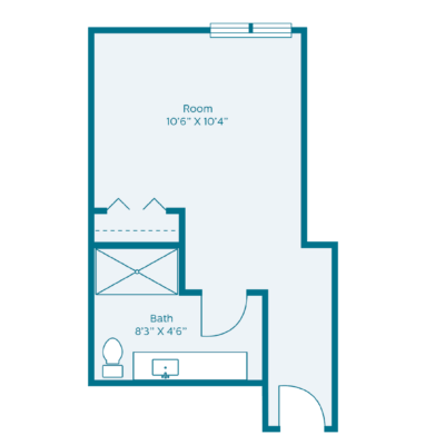 Architectural floor plan of a resident room