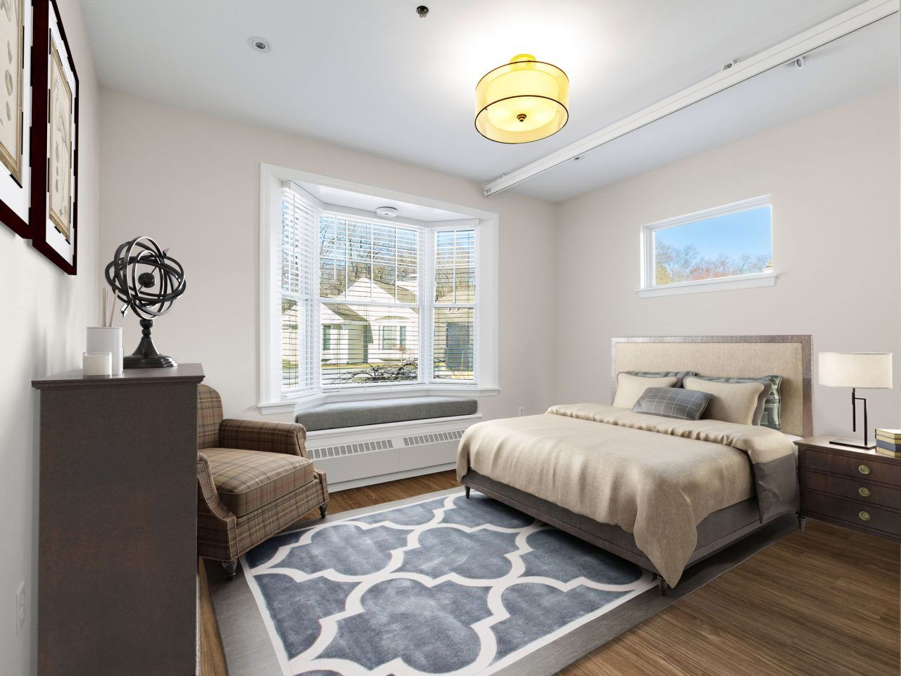 Well-furnished private resident room with natural light