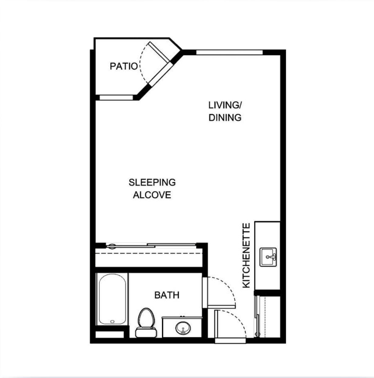 Architectural floor plan of a resident unit
