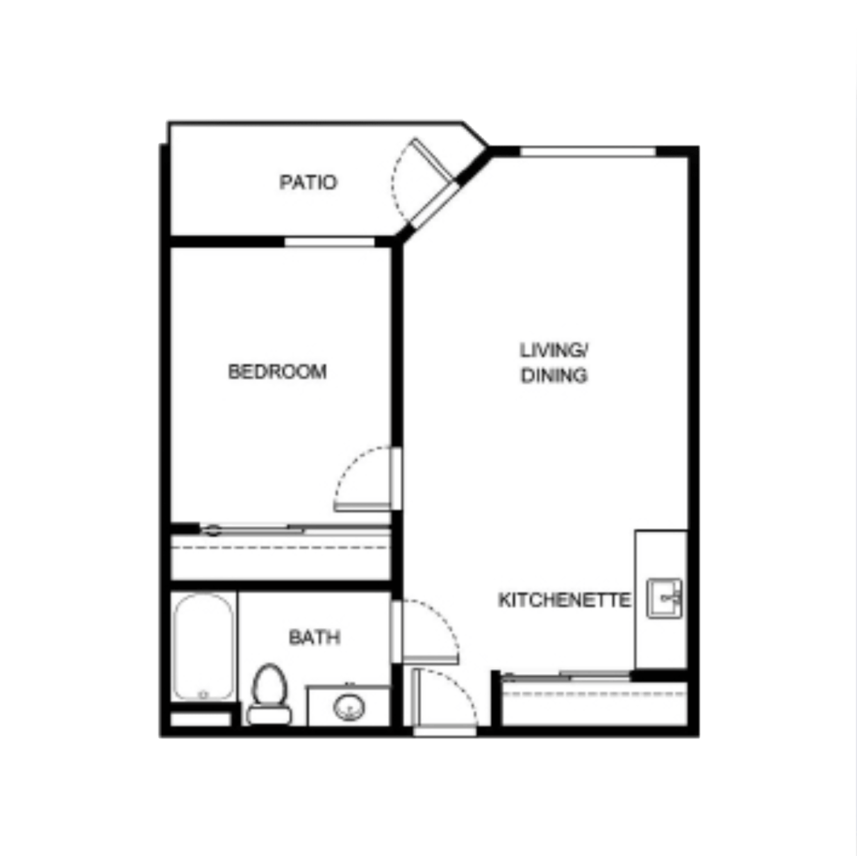Architectural floor plan of a resident unit