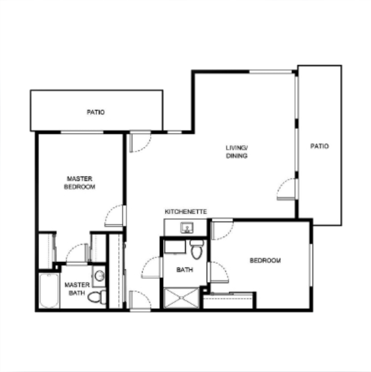 Architectural floor plan of a unit layout